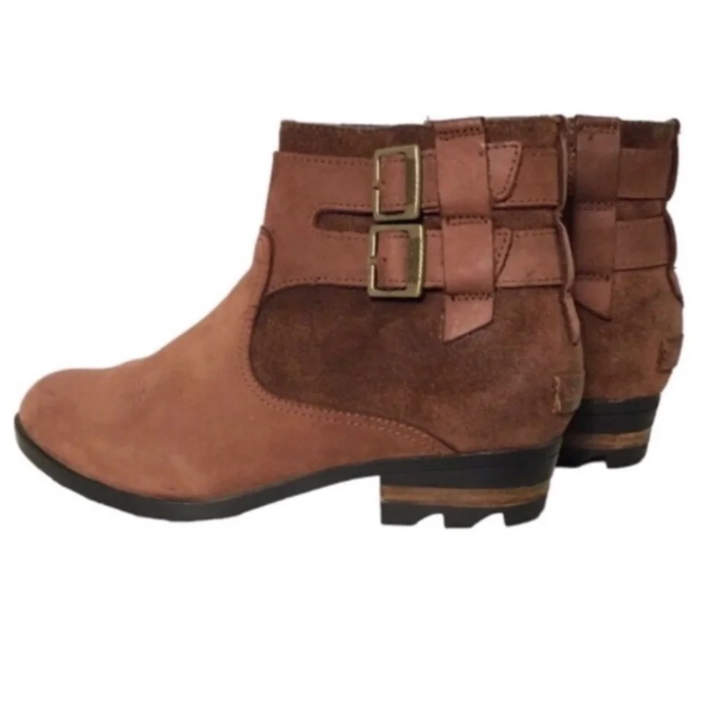 Sorel Lolla Leather Red Waterproof Ankle Casual Boots 8